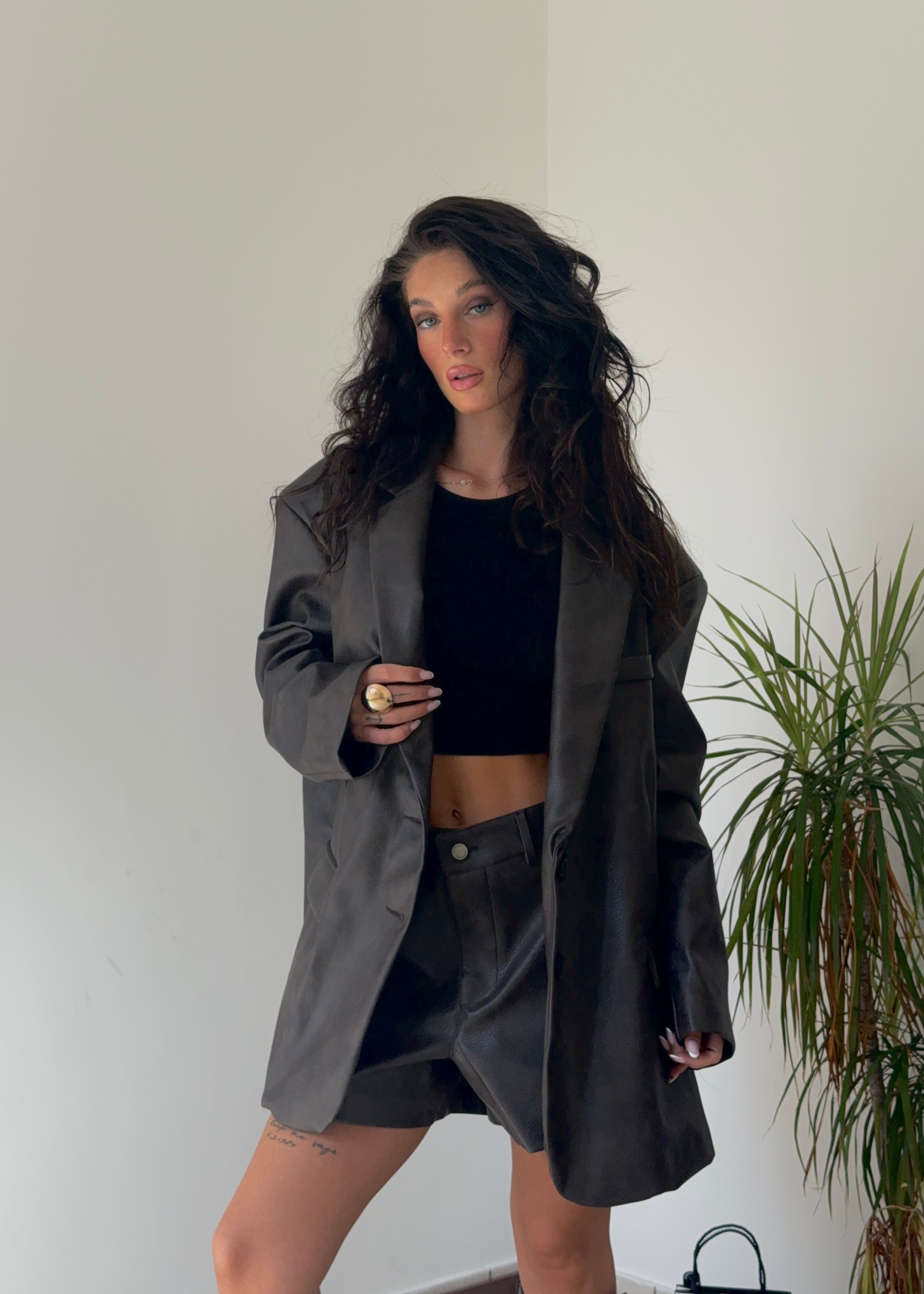 Giacca Eco-Pelle Oversize