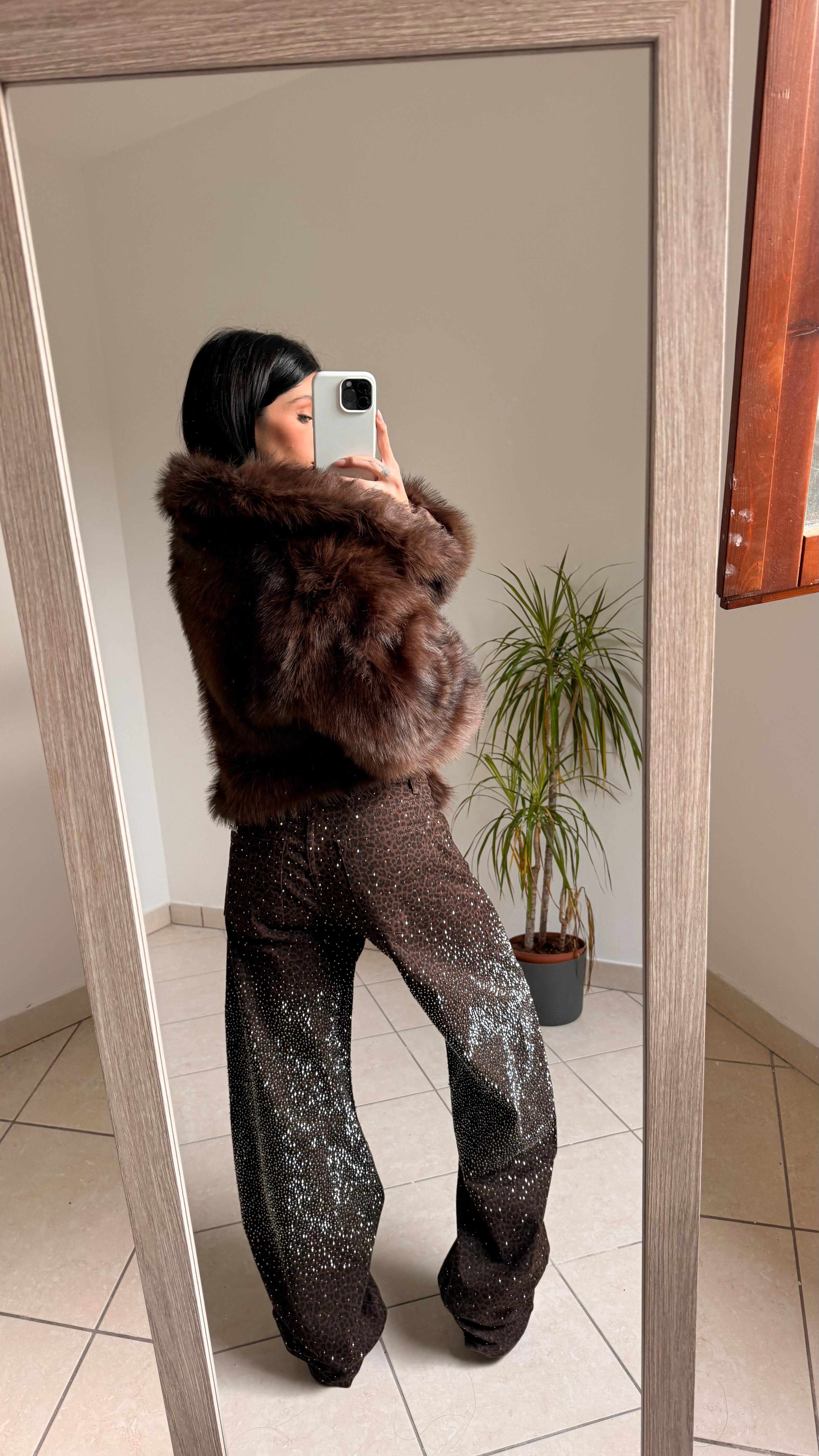 Jeans Maculato con Brillantini