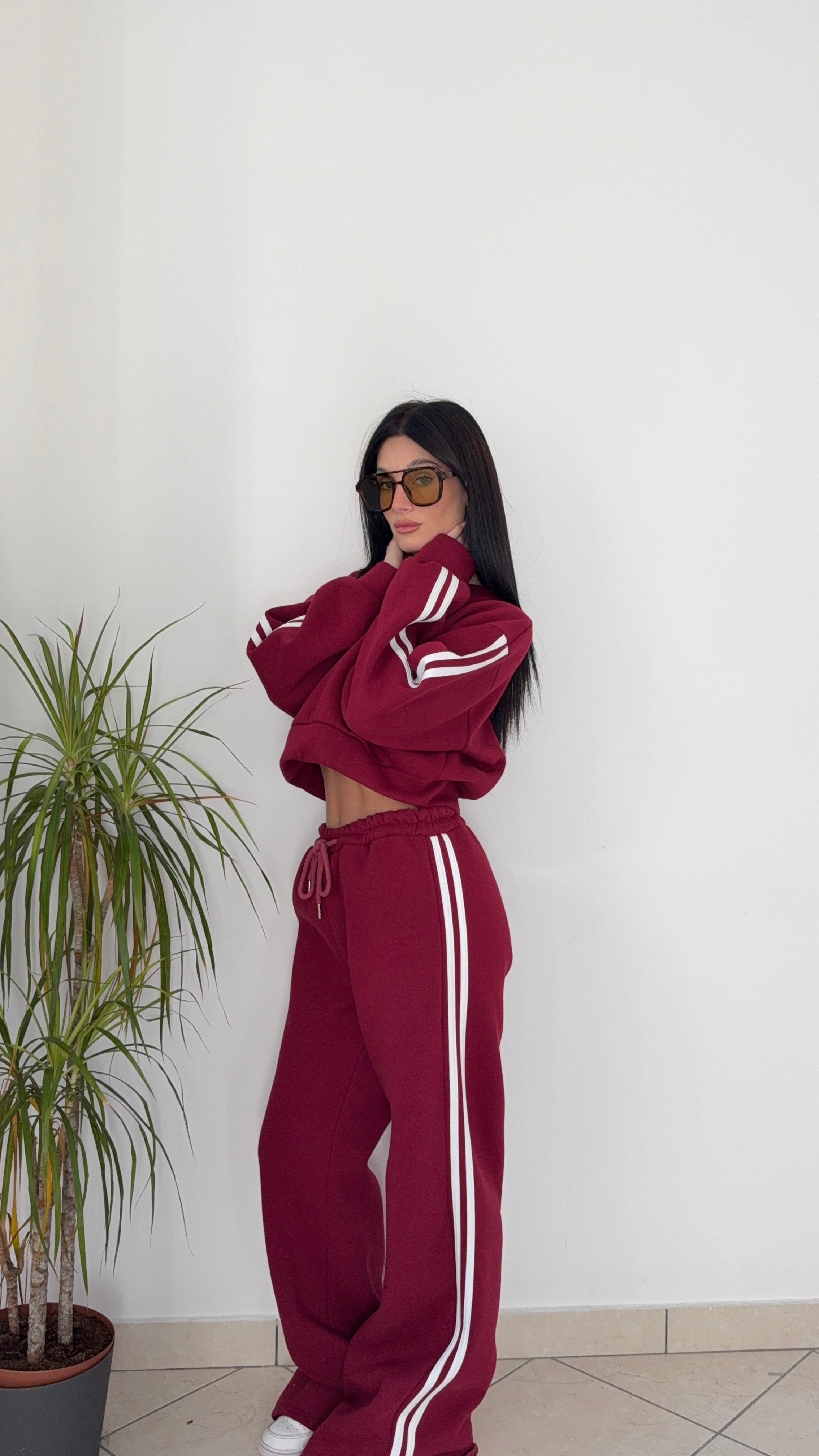 Tuta Con Righe Bordeaux