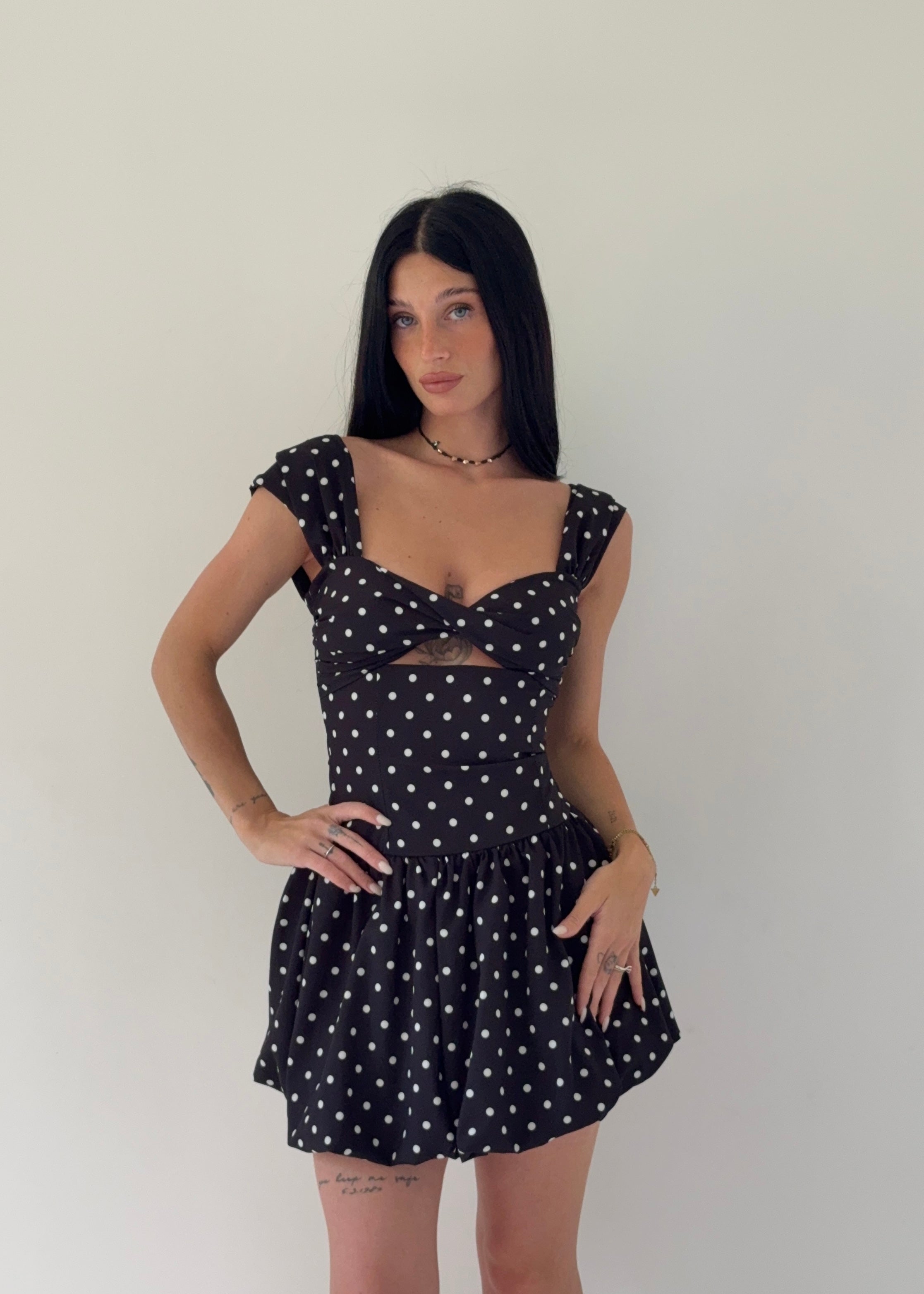 Abito Lola Pois Nero