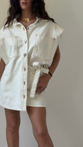 Cream Jeans Skirt