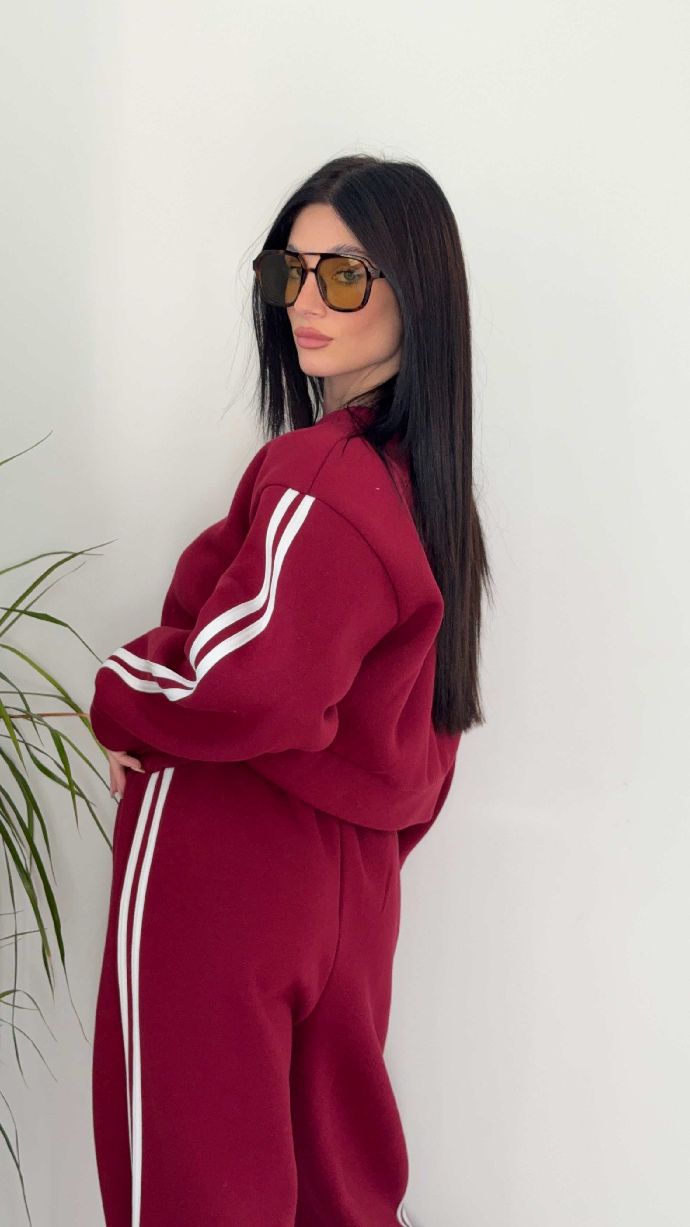 Tuta Con Righe Bordeaux