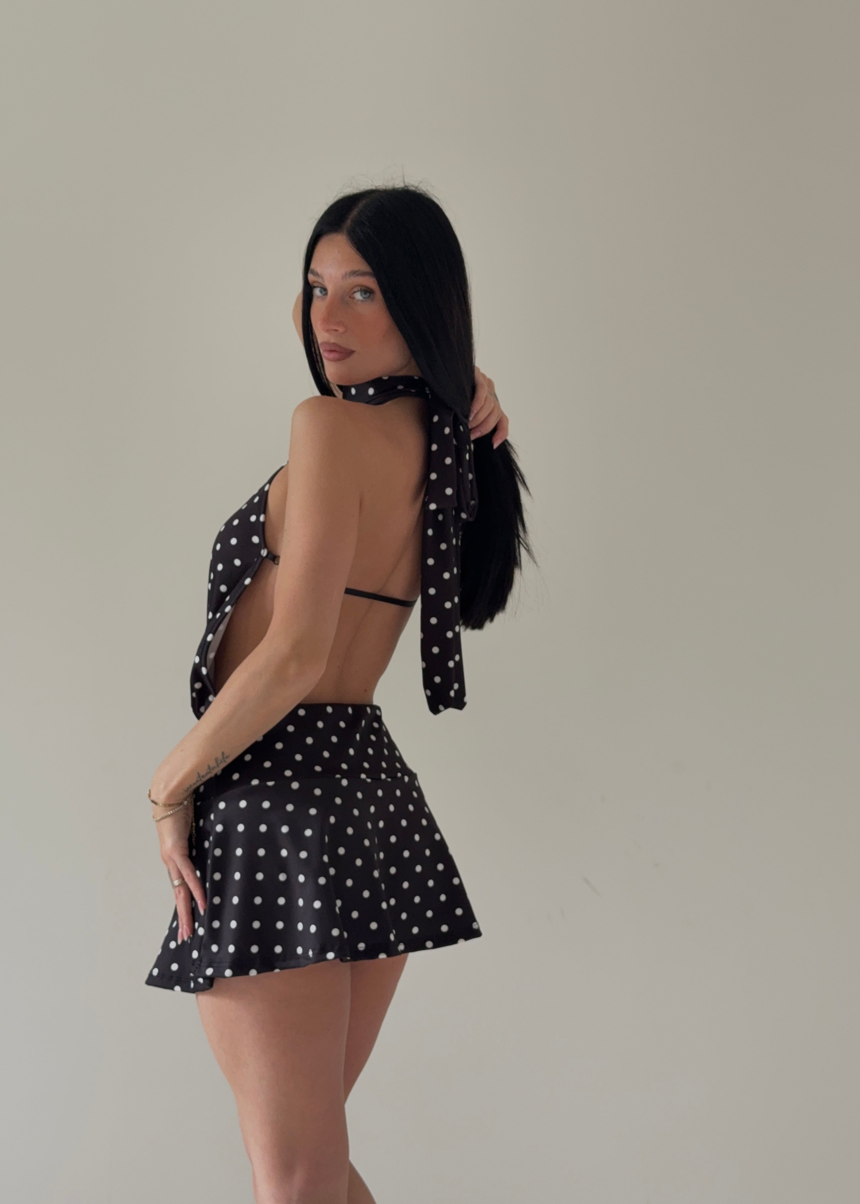Abito Capri Pois Nero