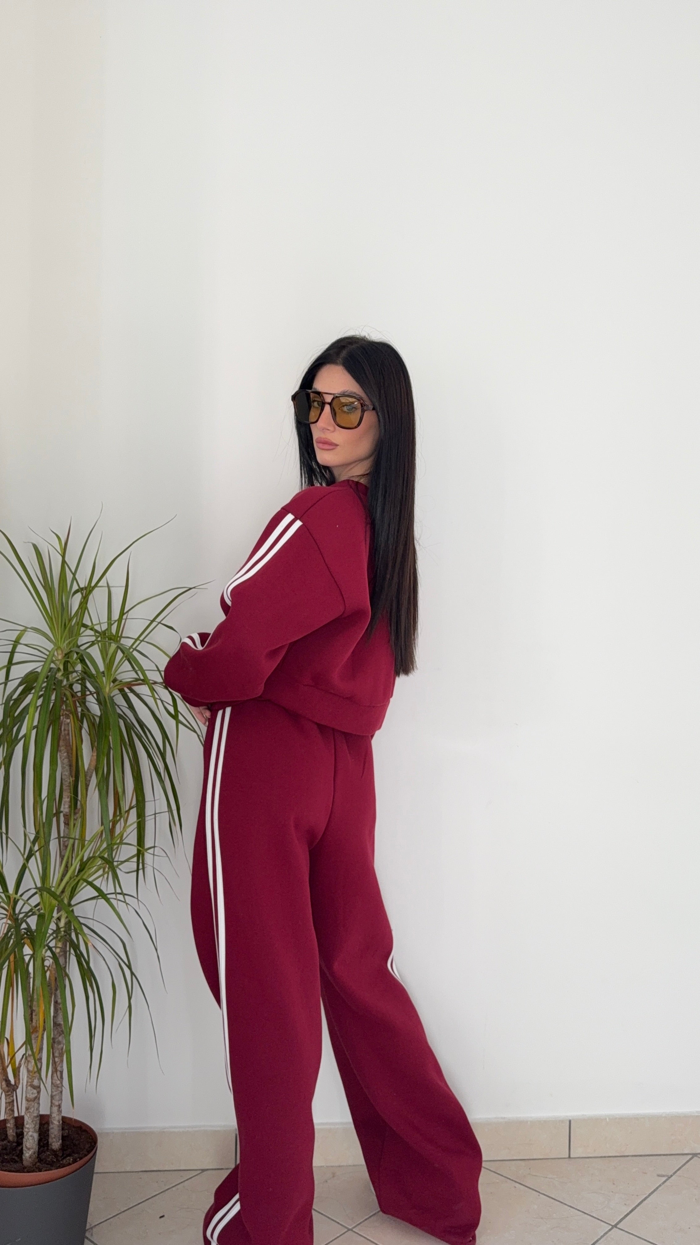 Tuta Con Righe Bordeaux