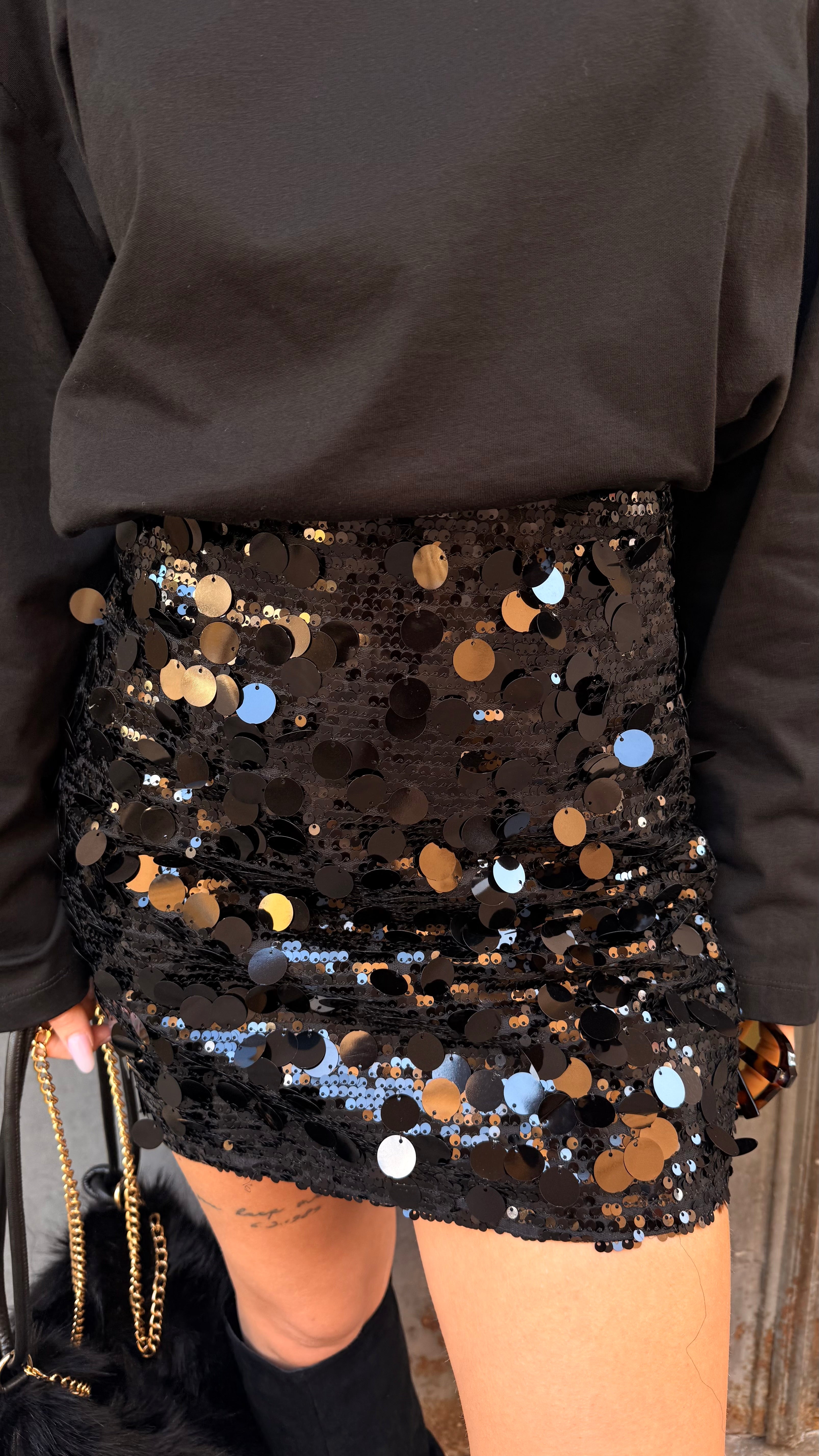 Gonna Paillettes Nera