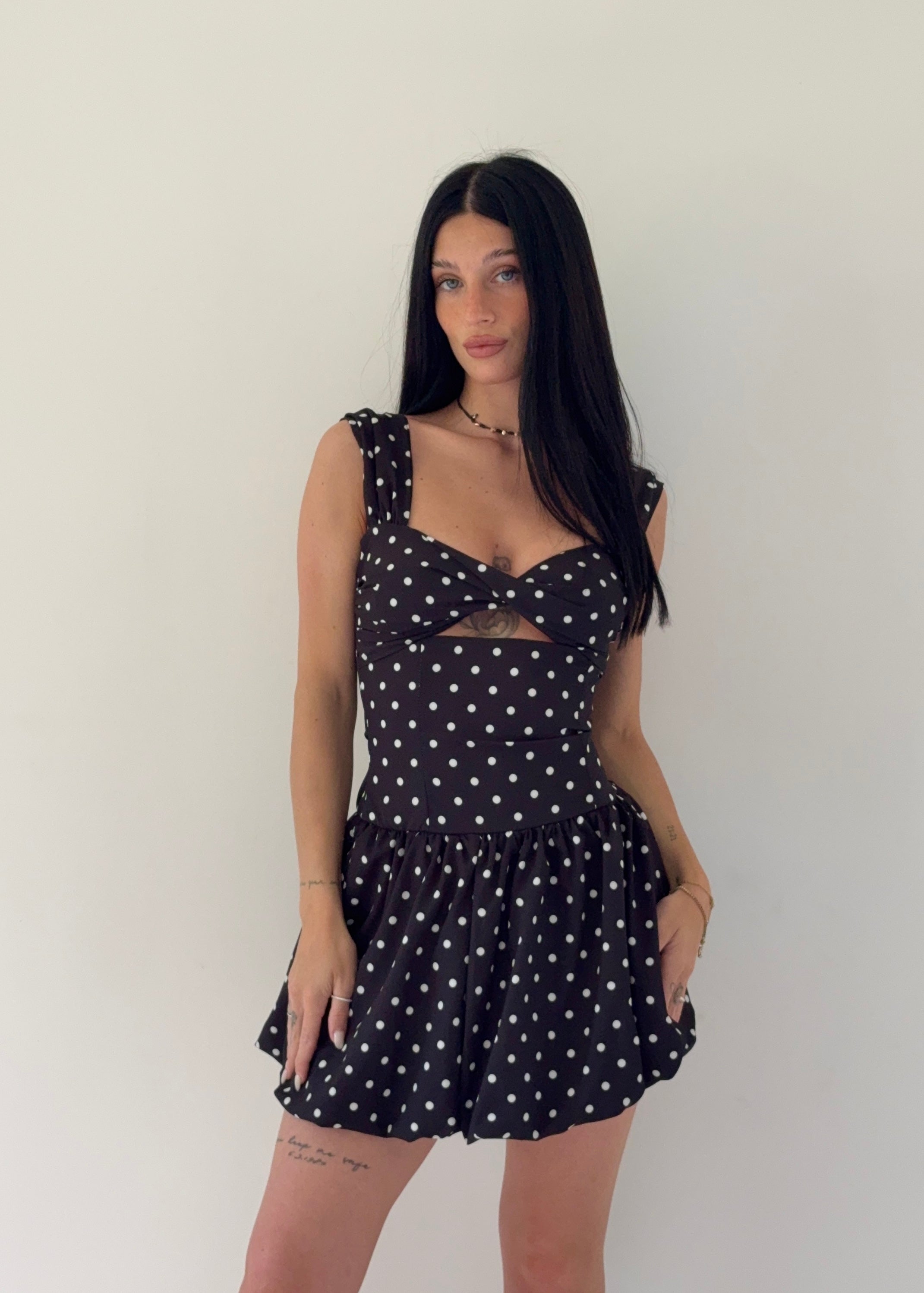 Abito Lola Pois Nero