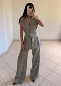 Tailleur Gessato Grigio