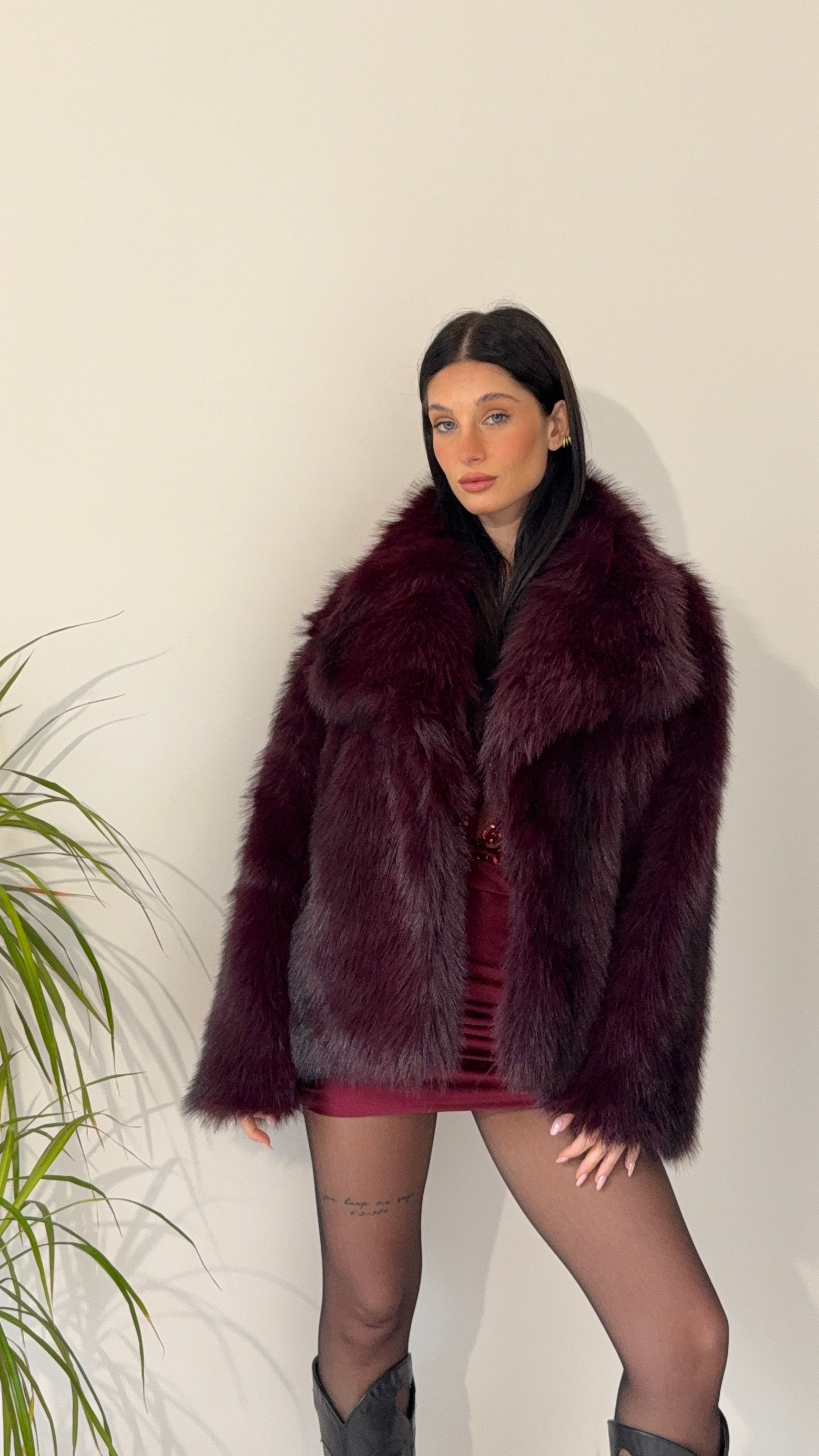 Eco pelliccia bordeaux