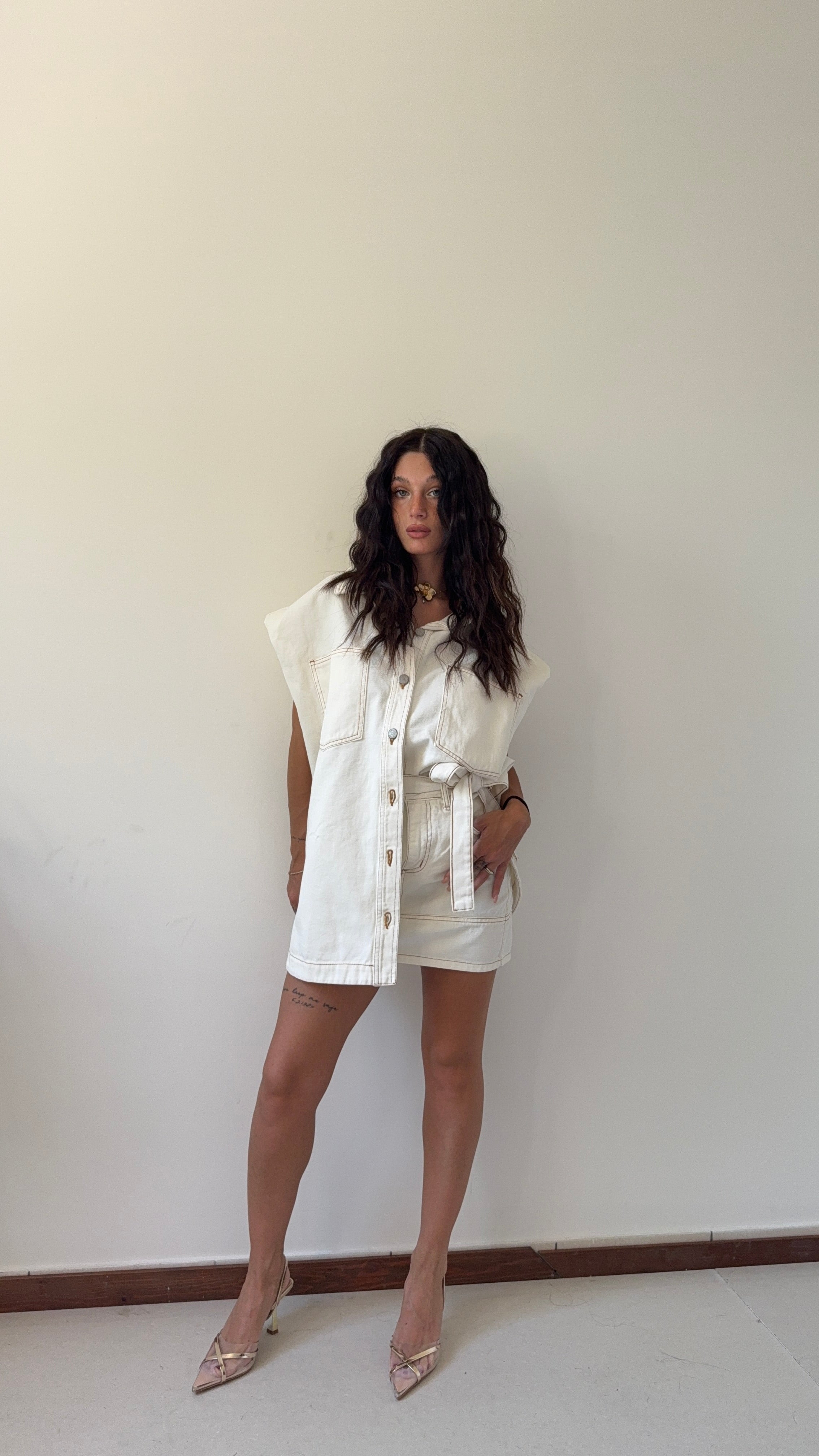 Camicione Jeans Panna
