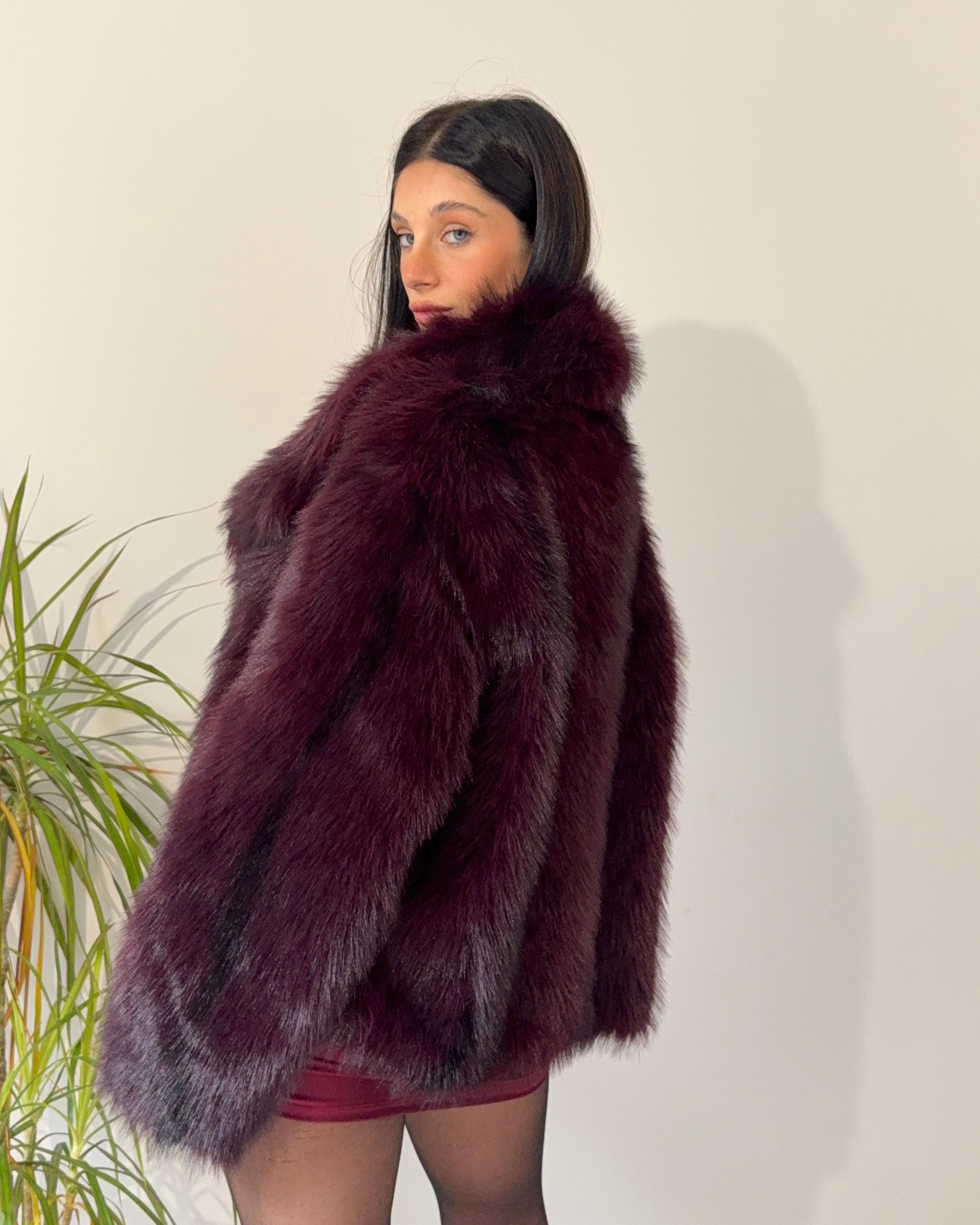 Eco pelliccia bordeaux