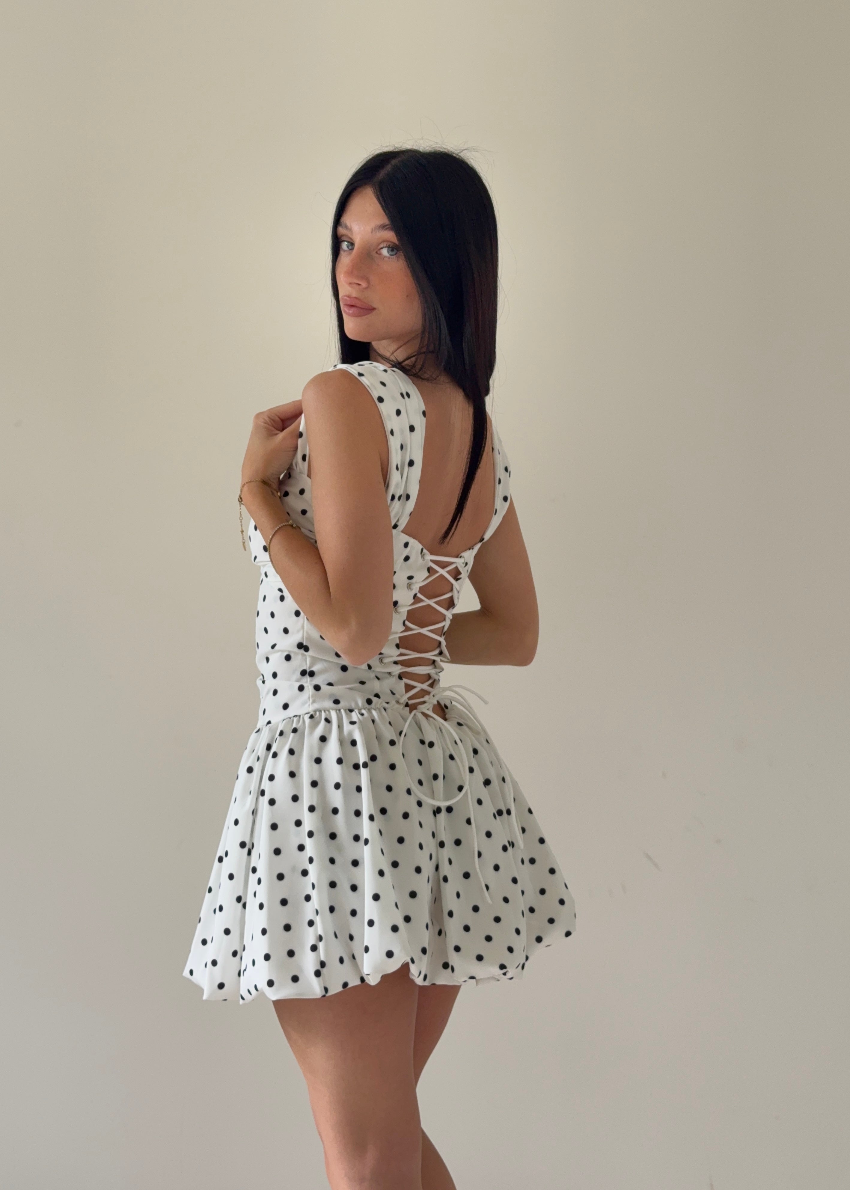 Abito Lola Pois Bianco