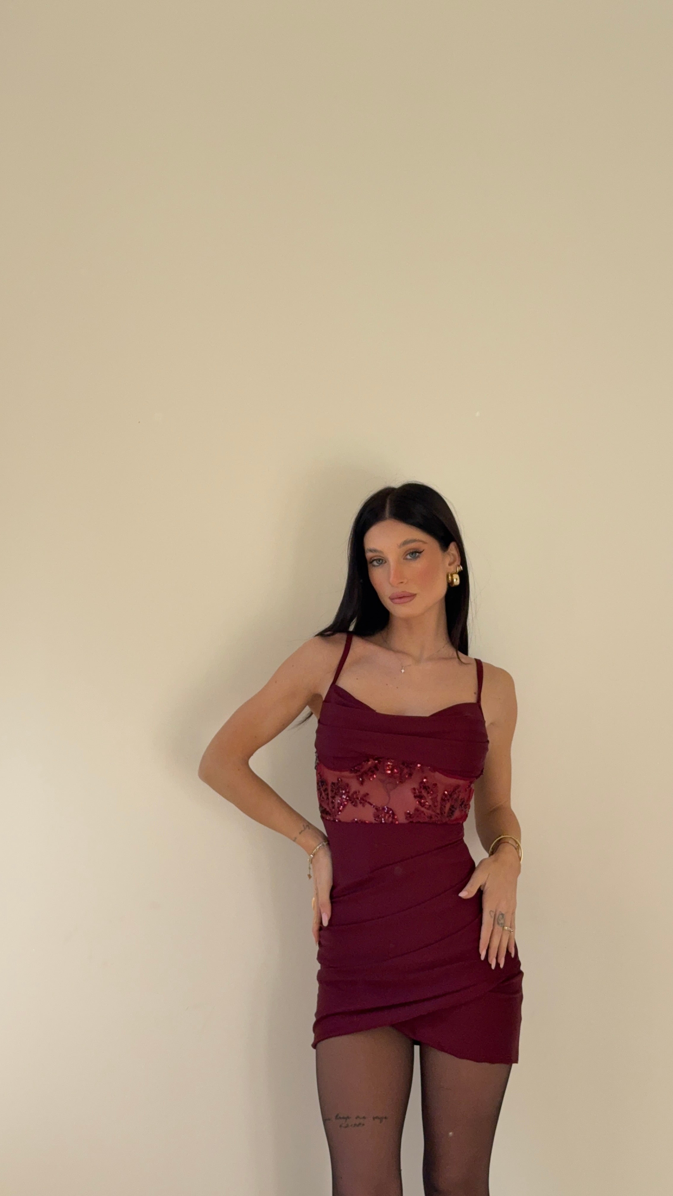 Mini Dress Bordeaux