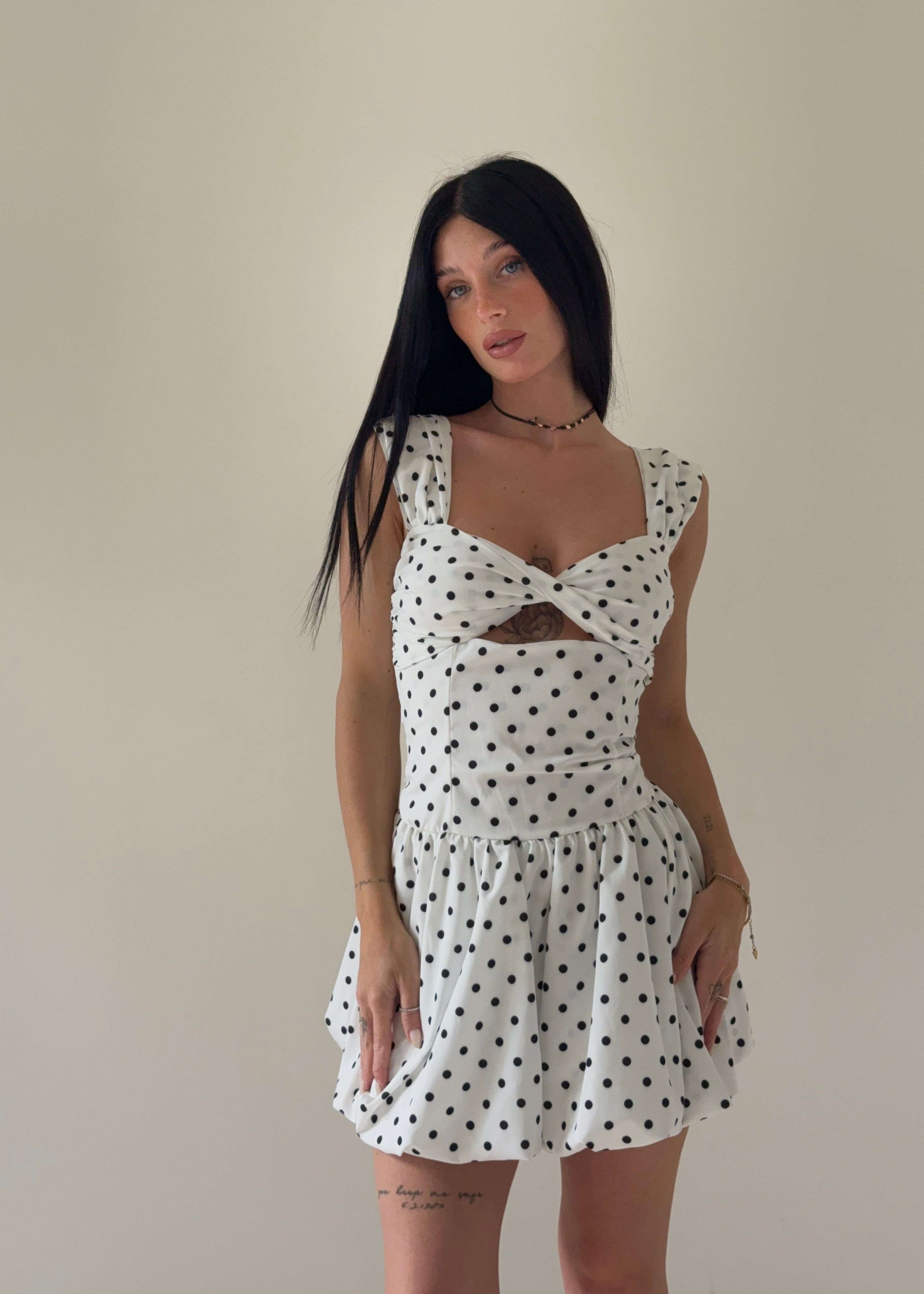 Abito Lola Pois Bianco