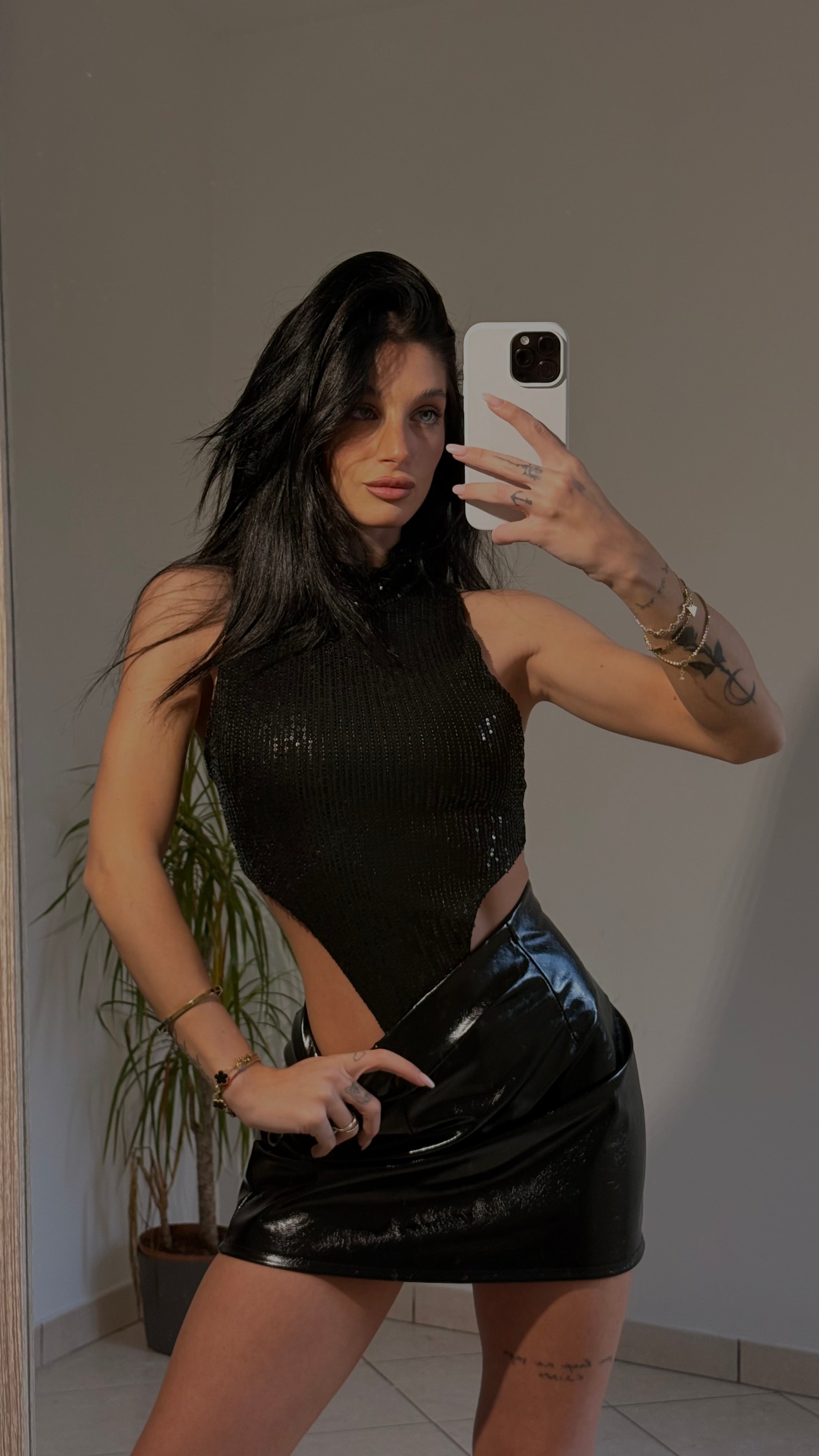 Gonna Eco-Pelle Nera